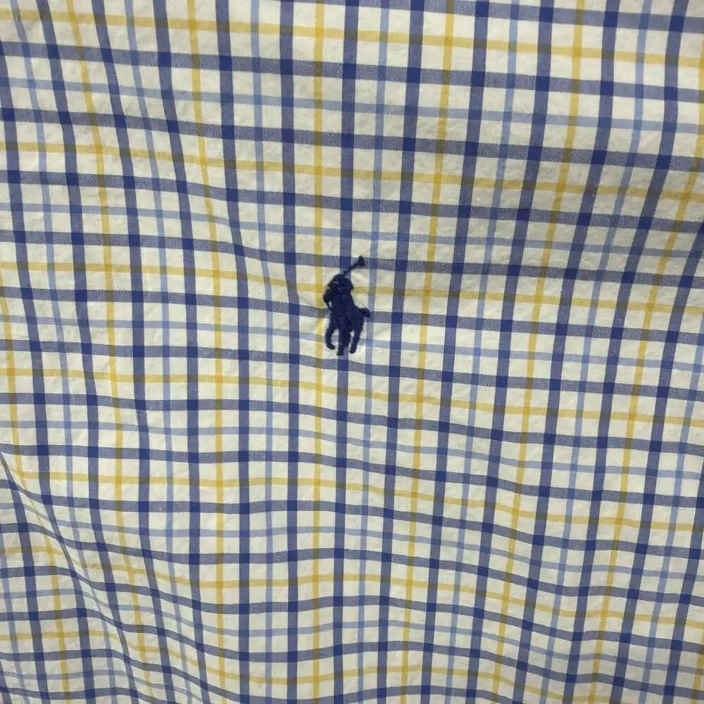 Polo Ralph Lauren Button Shirt Mens 2XLT Tall Multicolor Plaid Flesh Pony Oxford